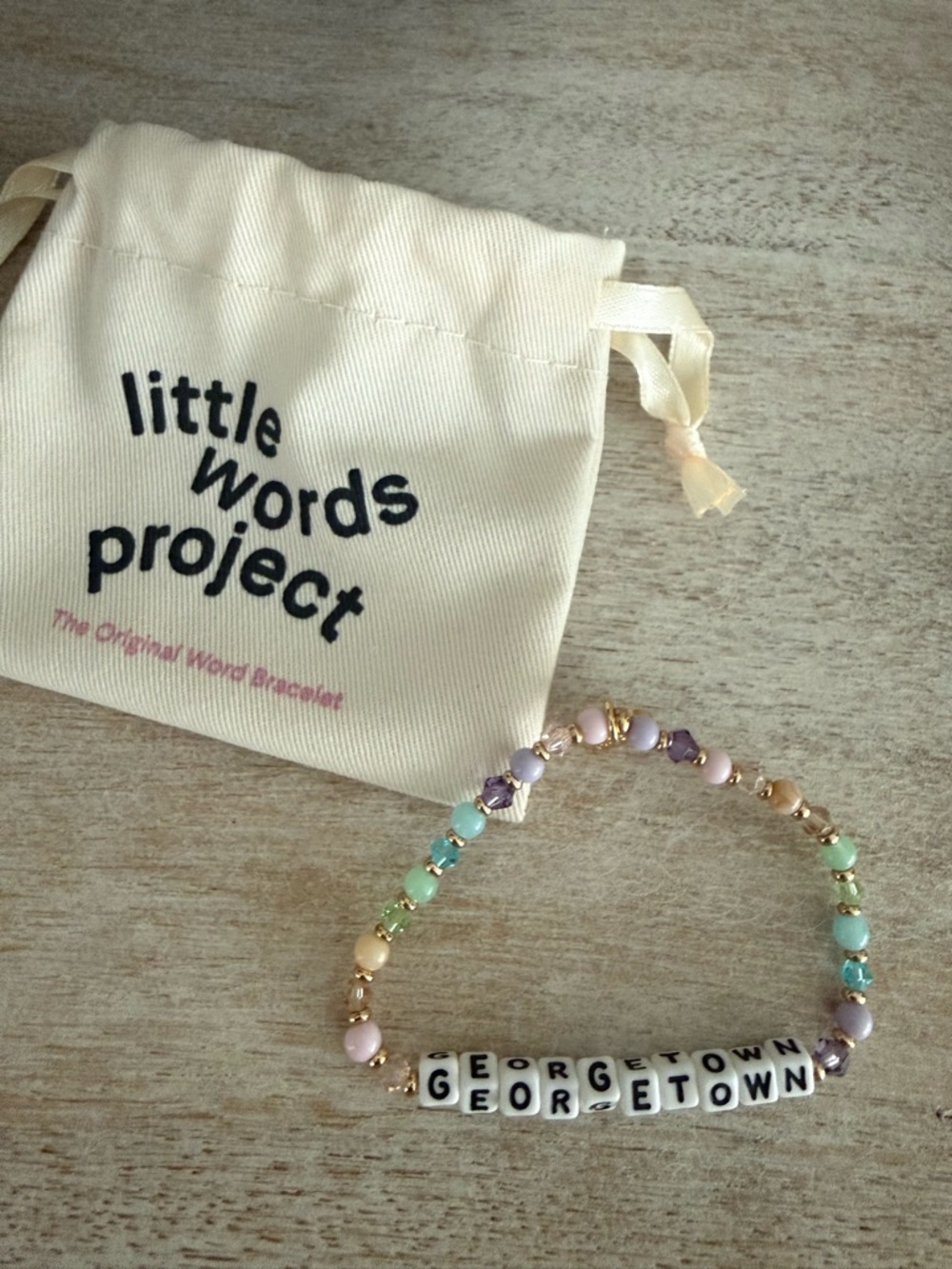 Georgetown Multicolor Beaded Name Bracelet - Gold Accent - Picture 2 of 2